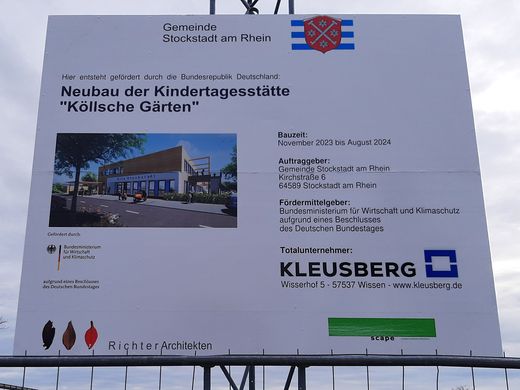 Der Baufortschritt der neuen Bewegungs-KiTa in den Köllschen Gärten befindet sich im Plan.